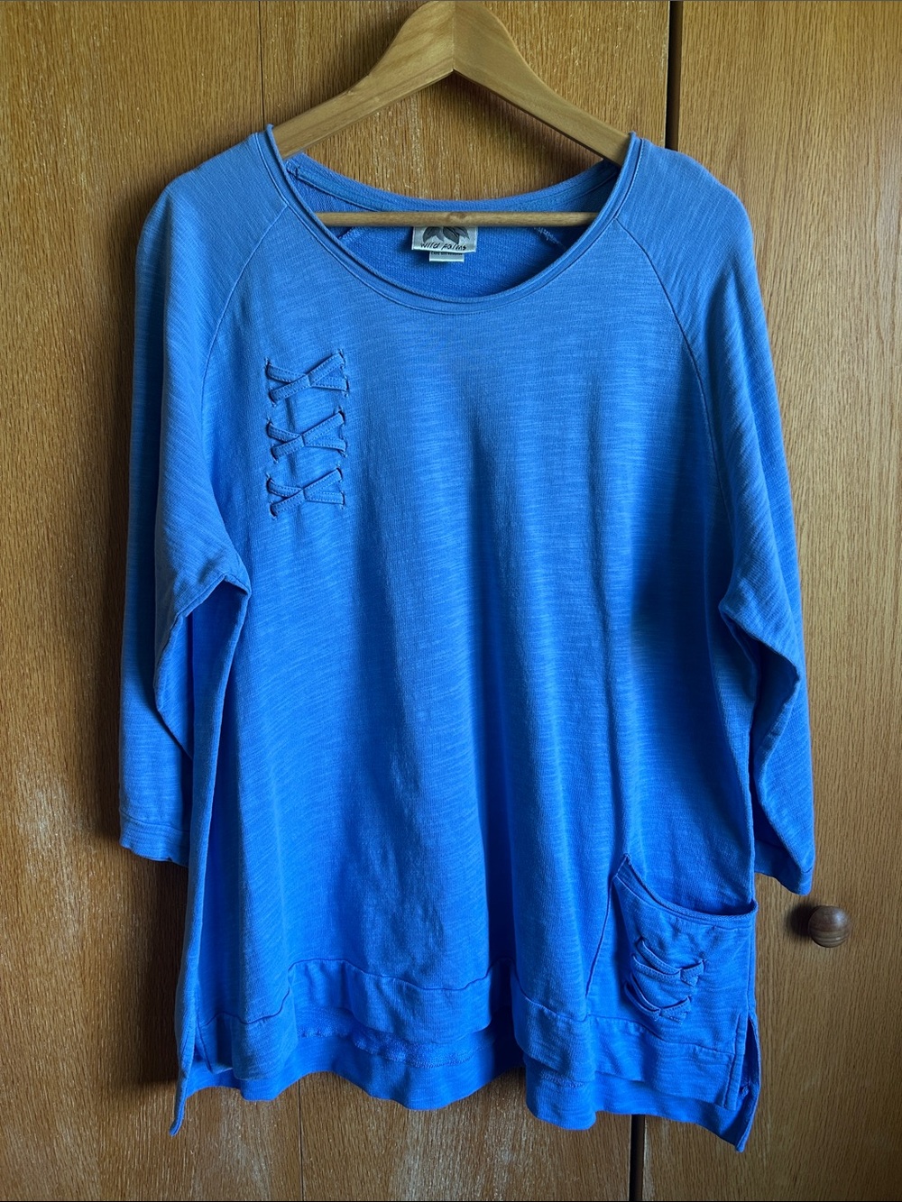 Wild Palms Chartreuse Cotton 3/4 Sleeve Tunic